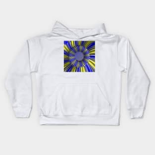 Surreal bright yellow and blue mobius ring design in Dali style Kids Hoodie